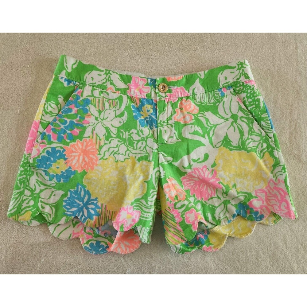 Lilly Pulitzer The Buttercup‎ Scalloped Shorts Womens Size 00